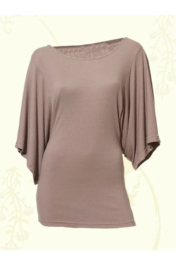 Kimono Tişört - Vizon