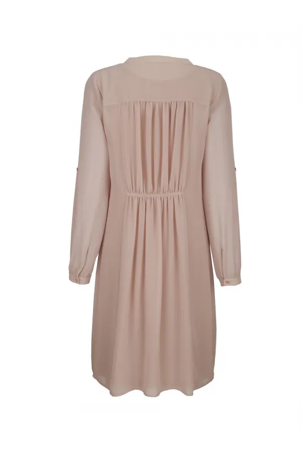 Şifon Elbise - Vizon