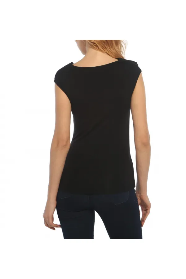 Şifon Tişört - Siyah