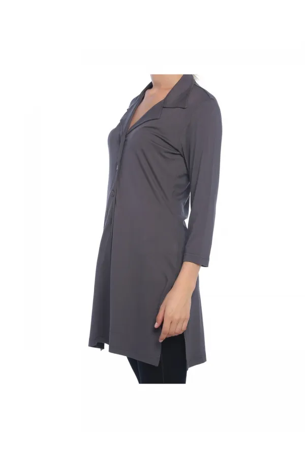 Uzun Ceket-Hırka - Gri