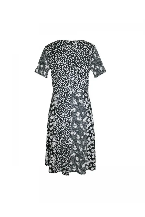 Baskılı Elbise - Siyah