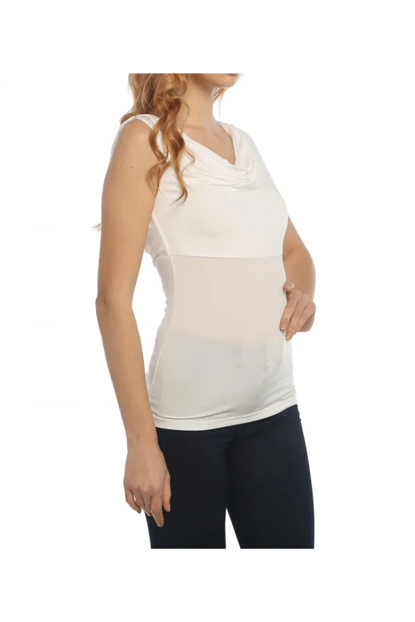 Feminen Degaje Tişört - Beyaz