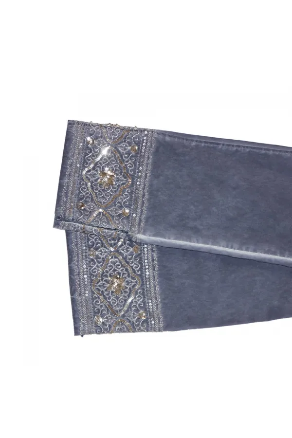 Payetli İşlemeli Pantolon - Mavi