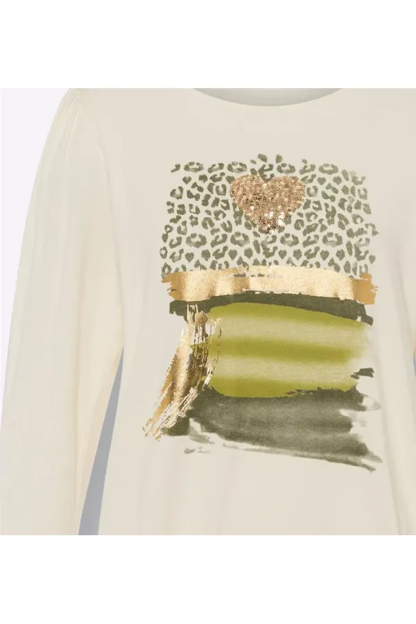 Chemisier imprimé à sequins - Ivoire