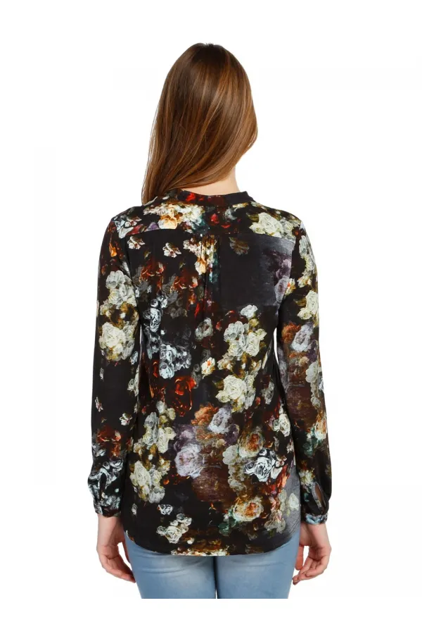 Chemise à imprimé floral - Bleu marine