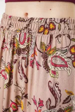 1898 Desenli Uzun Etek - Bej