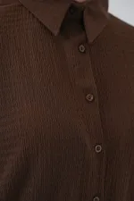 Women's Knitted Hijab Top and Bottom Set 6711 - Brown