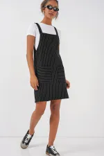 2440 Mini Salopet Elbise - Siyah