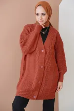 15768 Hijab Knitwear Cardigan - A. Tile