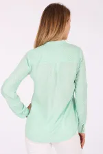 3455 Striped Shirt - Almond Green