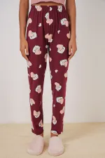 Bas de pyjama à motifs 4323 - Rouge bordeaux
