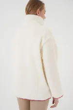 Manteau en peluche zippé 5211 - Rouge