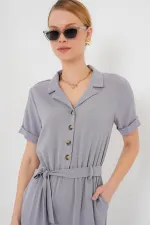 Women's Short Sleeve Ayrobin Jumpsuit 7030 - Gray