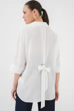Chemise Ayrobin pour femme avec détail cravate 20290 - Blanche