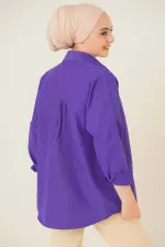 103901 Oversize Basic Hijab Shirt - Purple