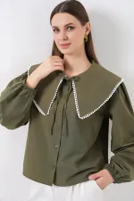 Kadın Bebe Yaka Gömlek 20314 - Haki
