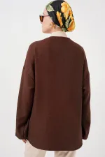 Kimono hijab en lin 5968 - Marron