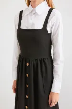 2490 Long Overall Dress - Black