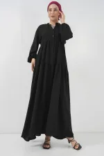 2527 Women's Long Hijab Dress - Black