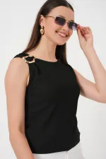 Kadın Kolsuz Basic Bluz 935 - Siyah