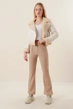 Pantalon pattes d'éléphant 10220 - Beige
