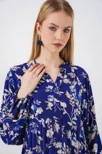 Women's Patterned Long Hijab Dress 2585 - E. Saks