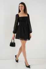 Robe mini en tulle pour femme 2514 - Noir