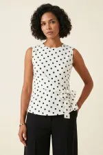 Women's Sleeveless Tie-Up Blouse 40015 - White