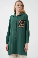 Tunique-chemise à poches 5851 - Vert émeraude