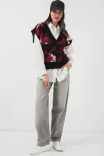 15923 Kadın Oversize Triko Süveter - Siyah