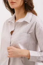 Chemise rayée oversize 20205 - Crème
