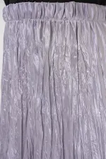 Women's Long Crinkle Shiny Skirt 8034 - Gray