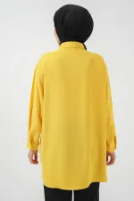 Kadın Uzun Gömlek Tunik 5945 - Sarı