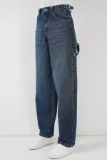 Women's High-Waisted Jeans 6701 - Navy Blue