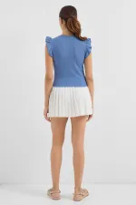 Chemisier tricoté 0430 - Bleu foncé