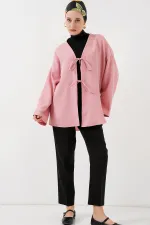 Keten Tesettür Kimono 5968 - Pudra