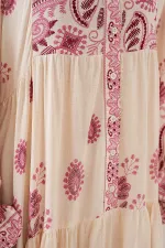 Robe hijab à motifs authentiques 2423 - Bordeaux 1