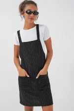 2440 Mini Salopet Elbise - Siyah