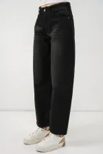 Kadın Yüksek Bel Kot Pantolon 30081 - Siyah