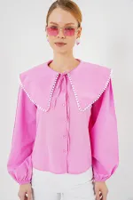Women's Baby Collar Shirt 20314 - Pink