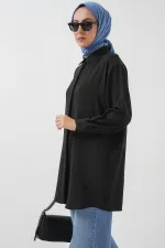 Kadın Uzun Gömlek Tunik 5945 - Siyah