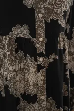 Robe hijab à motifs authentiques 2423 - Noir 7