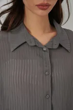 Women's Long Oversize Shirt 20320 - Anthracite