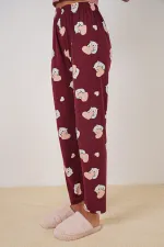 Bas de pyjama à motifs 4323 - Rouge bordeaux