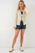 Chemisier à lacets pour femme 952 - Crème