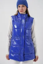 Doudoune sans manches brillante pour femme 5218 - Saks