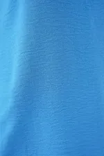 V Yaka Sıfır Kol Bluz 950 - B.Mavi