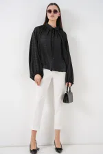 Women's Batwing Sleeve Oversize Shirt 20368 - Black Women's Batwing Sleeve Oversize Shirt 20368 - Black