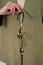 Costume deux pièces kimono en lin pour femme 6727 - Çağla