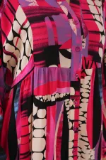 Robe hijab à motifs authentiques 2423 - Noir - Violet